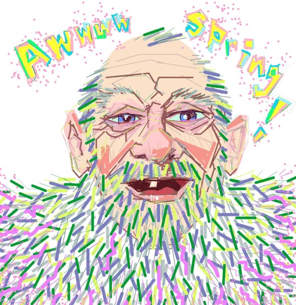 spring elderly art Flash breathe beard color tooth