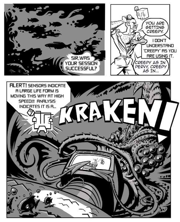 #comics art drawing kraken fantasy scifi underwater Jacque cousteau